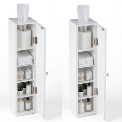 Badkamermeubel met Verstelbare Planken en een Opening voor Toiletpapier 16 x 17 x 69 cm Wit