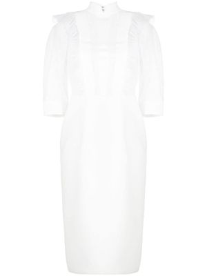 Saiid Kobeisy robe mi-longue volantée - Blanc