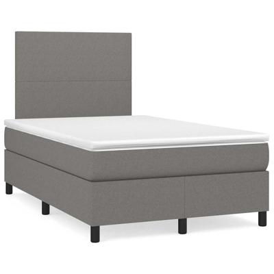 Boxspring met matras en LED stof donkergrijs 120x190 cm