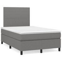 Boxspring met matras en LED stof donkergrijs 120x190 cm