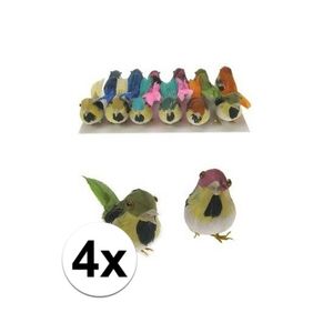 Decoratie vogeltje 4 stuks