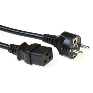 ACT AK5410 230V Stroomkabel Randaarde Stekker CEE7/7 Male/C19 Zwart - 50 cm