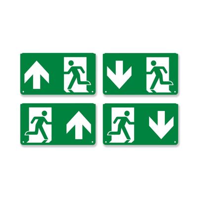 HOFTRONIC™ Officiële Stickers voor Noodverlichting Tumu - 4 stuks - Omhoog / Omlaag - Nooduitgang Pictogram - Vluchtwegverlichting