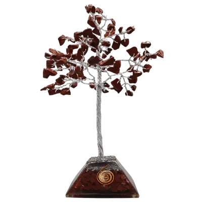 Edelsteenboom Rode Jaspis Orgoniet - De Kracht van Rust - 18 cm