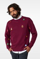 Kersttrui X-Mas Icons Bordeaux Rood Kersttrui X-Mas Icons Bordeaux Rood