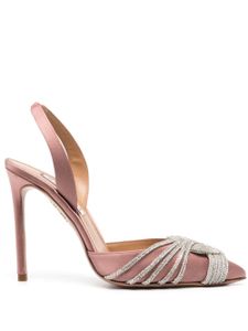 Aquazzura escarpins Gatsby 105 mm à ornements en cristal - Rose