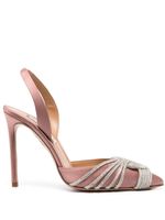 Aquazzura escarpins Gatsby 105 mm à ornements en cristal - Rose