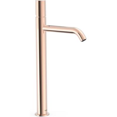 Wastafelkraan Tres Study | Opbouw | Mengkraan | Hoog model | 1-knop | Rond | 24k Rose goud