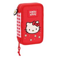 Schooletui met Accessoires Hello Kitty Spring Rood (12.5 x 19.5 x 4 cm) (28 pcs)