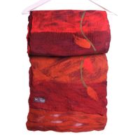 Gevilte Sjaal met Bladslinger (Rood/Oranje)