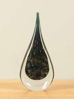 Druppel uit glas Pauw, 27 cm