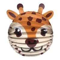 Lampion giraffe - 20 cm - bruin - papier