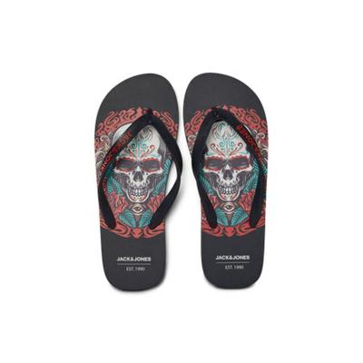 Heren Slippers Jack & Jones JFWSKULLS Zwart - Maat: 42-43