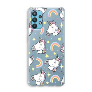 Rainbow Unicorn: Samsung Galaxy A32 4G Transparant Hoesje