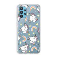 Rainbow Unicorn: Samsung Galaxy A32 4G Transparant Hoesje