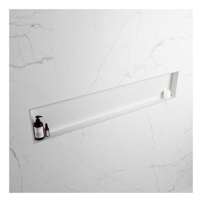 Wandnis Solid Surface Easy | In- en opbouw | 150x30x8 cm | 1 vak | Cale/Talc