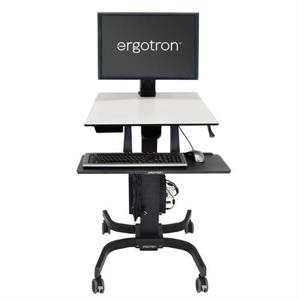 Ergotron WorkFit-C Mobiel zit/sta PC-werkstation 1-voudig 25,4 cm (10) - 76,2 cm (30) Zwart, Grijs In hoogte verstelbaar, Toetsenbordhouder, Kantelbaar,