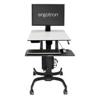 Ergotron WorkFit-C Mobiel zit/sta PC-werkstation 1-voudig 25,4 cm (10) - 76,2 cm (30) Zwart, Grijs In hoogte verstelbaar, Toetsenbordhouder, Kantelbaar, - thumbnail