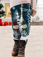 Tight Christmas Snowman Leggings - thumbnail