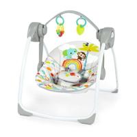 BRIGHT STARTS Playful Paradise draagbare babyschommel, compact en automatisch met muziek, vanaf de geboorte