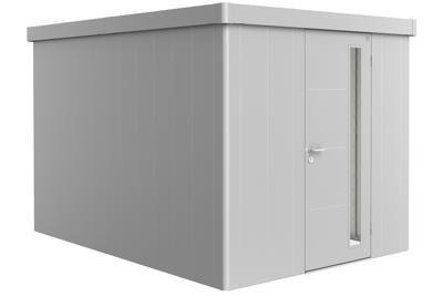 Biohort Metalen tuinhuis Neo - Enkele deur - Zilver - 4B (236x348 cm)- Plat dak- Metaal- Biohort