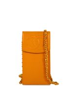 CHANEL Pre-Owned pochette à bride en chaîne et cuir (1998) - Orange