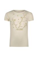 Le Chic Zomer t-shirt meisjes Ivoor wit - parels & bloemen - Nommy