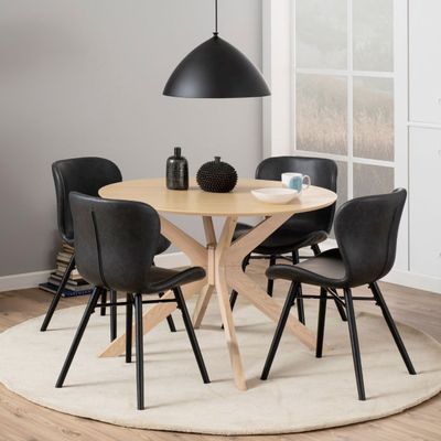 Bendt Ronde Eettafel 'Evald' 105cm Eiken, kleur Naturel