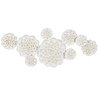 Decoratieve figuren Home ESPRIT Wit Gouden Bloem Decapé 137 X 11 X 56,5 CM