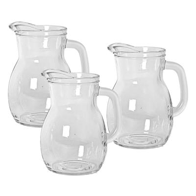 Sapkan/waterkan karaf klein - 4x stuks - 500 ml - glas - schenkkannen - 12 x 10 x 14 cm
