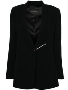 Emporio Armani blazer Cady à simple boutonnage - Noir