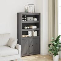 Hoge kast 80x35x154 cm massief grenenhout grijs
