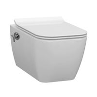 Wandcloset Idevit Halley met Bidet Randloos Wit Keramiek 36x52x31cm (Excl. zitting) - thumbnail