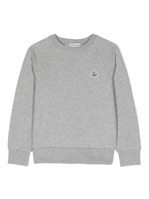 Moncler Enfant sweat à logo brodé - Gris