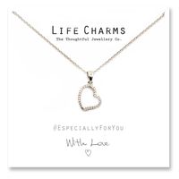 Life Charms Ketting met Giftbox Silver Open Heart