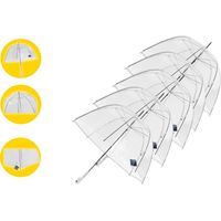 6 stuks Trouwparaplu 75 cm - Doorzichtige Paraplu - Paraplu Huwelijk - thumbnail