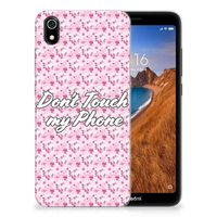 Xiaomi Redmi 7A Silicone-hoesje Flowers Pink DTMP - thumbnail
