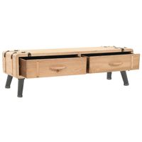 The Living Store Retro TV-meubel - Hifi-kast - 110x33x35 cm - Massief vurenhout