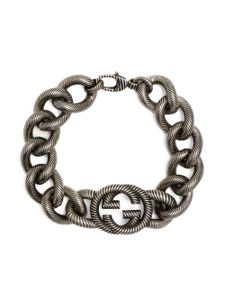 Gucci bracelet chaîne à logo GG - Argent