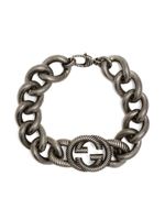 Gucci bracelet chaîne à logo GG - Argent