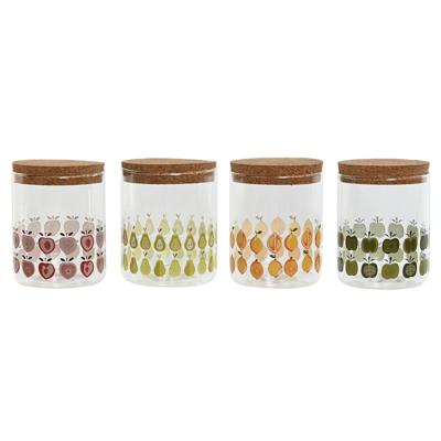 Tin Home ESPRIT Geel Groen Natuurlijk Kurk Siliconen Borosilicaatglas Shabby Chic 700 ml (4 Stuks)