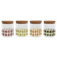 Tin Home ESPRIT Geel Groen Natuurlijk Kurk Siliconen Borosilicaatglas Shabby Chic 700 ml (4 Stuks)