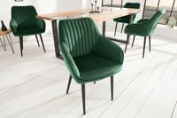 Elegante armleuningstoel TURIJN smaragdgroen fluweel met decoratieve stiksels - 39526 - thumbnail