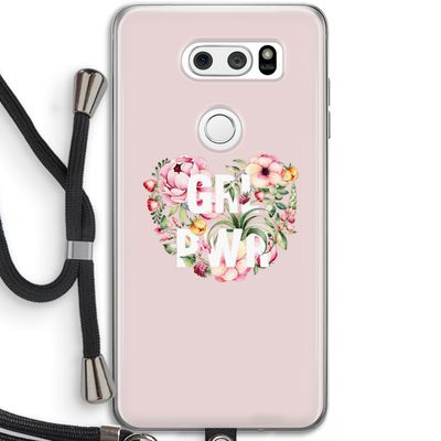 GRL PWR Flower: LG V30 Transparant Hoesje met koord