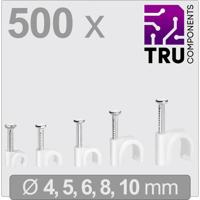 TRU COMPONENTS T24CA129 Spijkerclip TC-13448468 Bundel-Ø (bereik) 2 tot 10 mm Wit 500 stuk(s)
