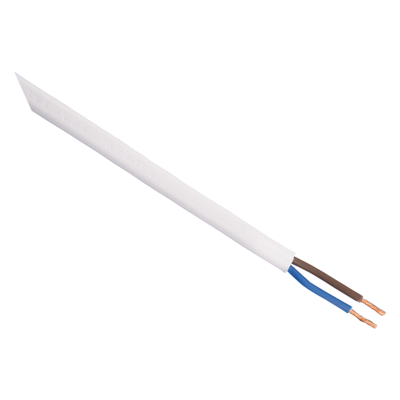 Q-Link Huishoudsnoer | Plat | Belastbaar tot 1200W | 2 x 0.75 mm² | 100 m | Wit - 01.265.43