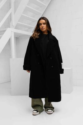 Malelions Label Coat Dames Zwart - Maat M - Kleur: Zwart | Soccerfanshop Malelions Label Coat Dames Zwart - Maat M - Kleur: Zwart | Soccerfanshop