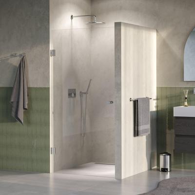 BRAUER Void Carving Nisdeur - 90x200cm - draaideur - glascoating - omkeerbaar - helder glas - Geborsteld RVS PVD GS-VOCN1H90200NG