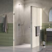 BRAUER Void Carving Nisdeur - 90x200cm - draaideur - glascoating - omkeerbaar - helder glas - Geborsteld RVS PVD GS-VOCN1H90200NG