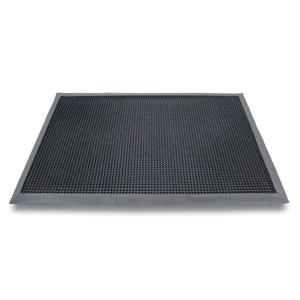 Deurmat - Set van 2x stuks - zwart - 60 x 100 cm - rubber - antislip - rechthoekig - schoonloopmatte
